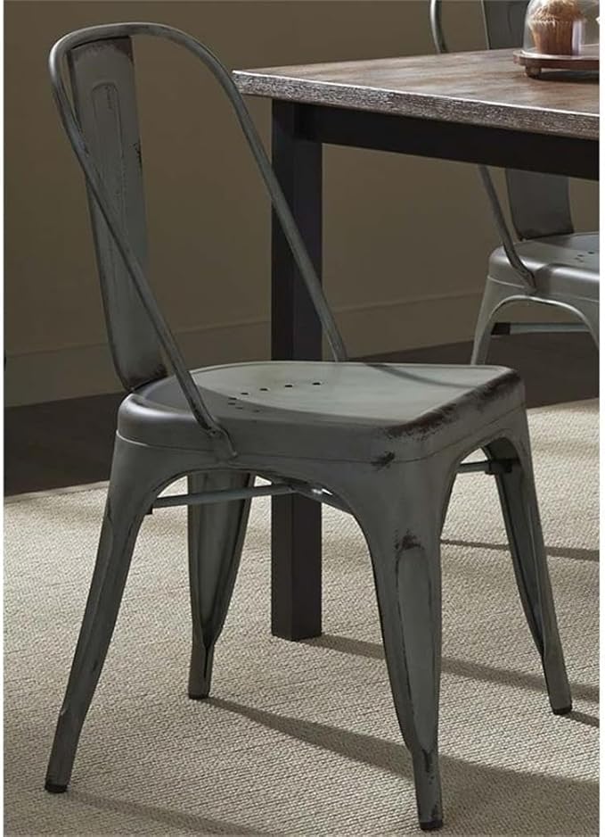 Liberty Furniture Industries Vintage Series Bow Back Side Chair - Green, W21 x D21 x H34, Metal