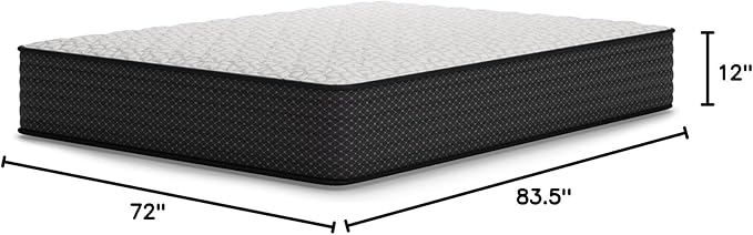 Signature Design by Ashley Limited Edition Firm 12 Inch Hybrid Mattress with Gel Memory Foam and Edge Support for Cool Sleep and Pressure Relief, California King, Fiberglass Free, Mattress In A Box