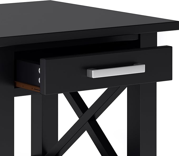 SIMPLIHOME Kitchener SOLID WOOD 21 inch Wide Square Contemporary End Table in Black for the Living Room and Bedroom