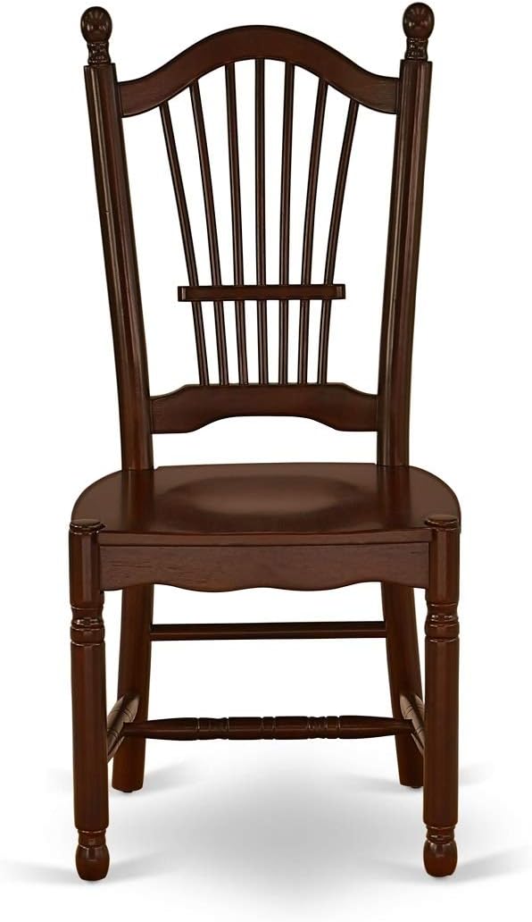 East West Furniture DODO7-MAH-W 7 Piece Modern Dining Table Set Consist of a Rectangle Wooden Table with Butterfly Leaf and 6 Dining Room Chairs, 42x78 Inch, Mahogany