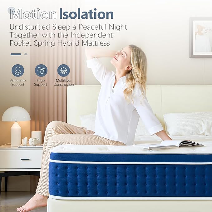 Twin XL Mattress, 12 Inch Hybrid Twin XL Size Mattresses in a Box, Gel Memory Foam and Pocket Coils Innerpring Mattress with Ergonomic Design, Cooler Sleep with Pressure Relief and Support,39"*80"*12"