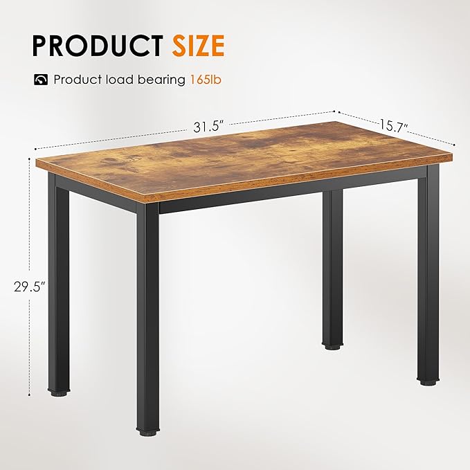 DlandHome 31.5 Inches Small Computer Desk for Home Office Writing Table for Small Spaces Study Table Laptop Desk (Retro)