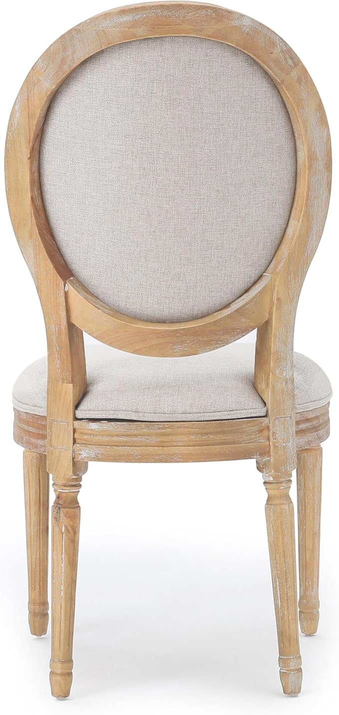 Christopher Knight Home Phinnaeus Polyester Beige Fabric Dining Chair (Set of 2), 2-Pcs Set