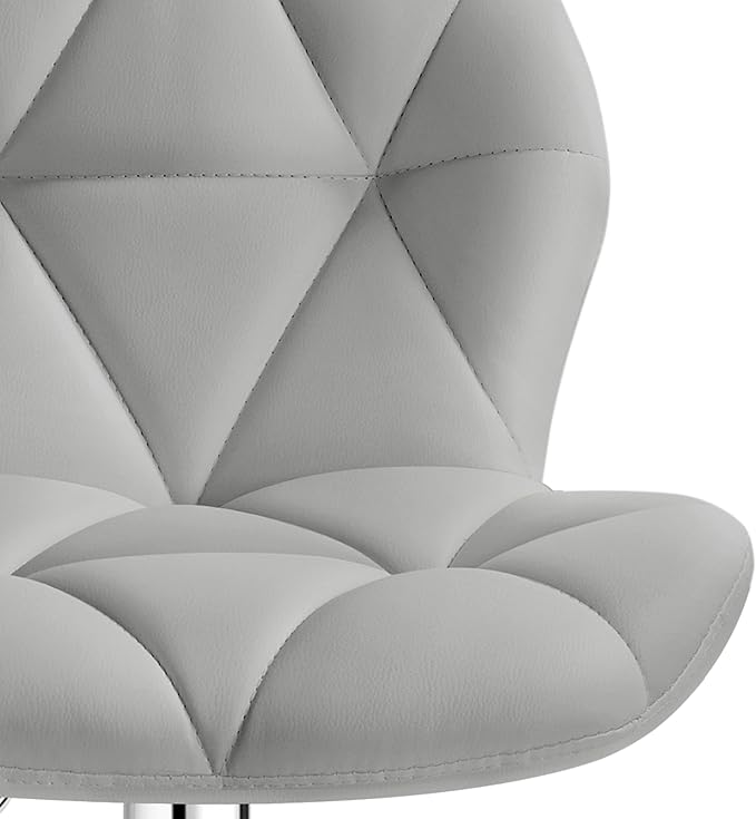 Yaheetech Bar Stools Set of 4, PU Leather Swivel Barstools, Height Adjustable Counter Stools with Backrest fot Kitchen Home Bar, Light Grey