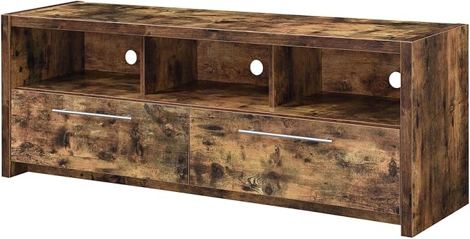 Convenience Concepts Newport Marbella 60 inch TV Stand with Cabinets and Shelves Home_Furniture_and_Decor, Unspecified, Barnwood