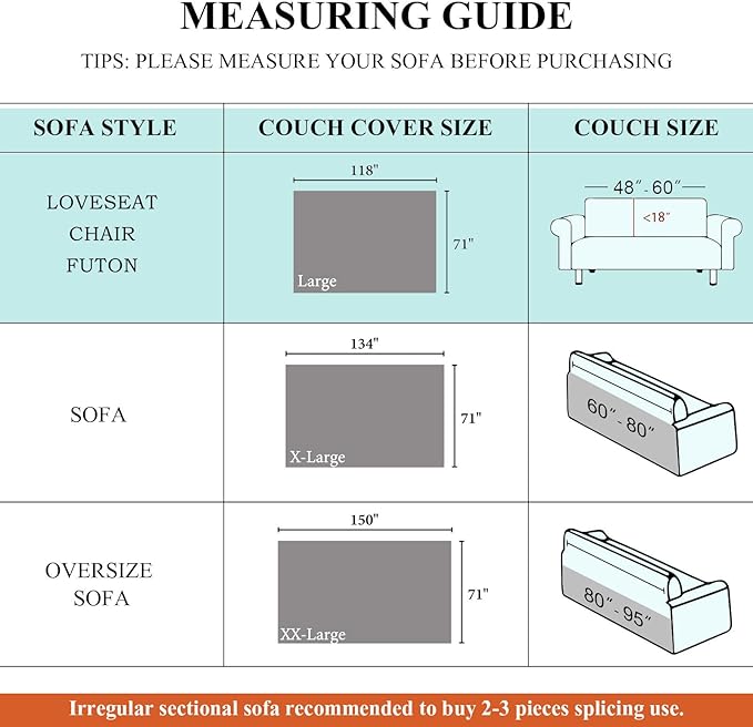 STACYPIK 100% Waterproof Beige Couch Cover, Anti-Scratch Sofa Cover for Dog, Non-Slip Sofa Cover, Furniture Protector for 2 Cushion Couch, Outdoor Water Resistant Loveseat Cover for Sectional-71X118IN