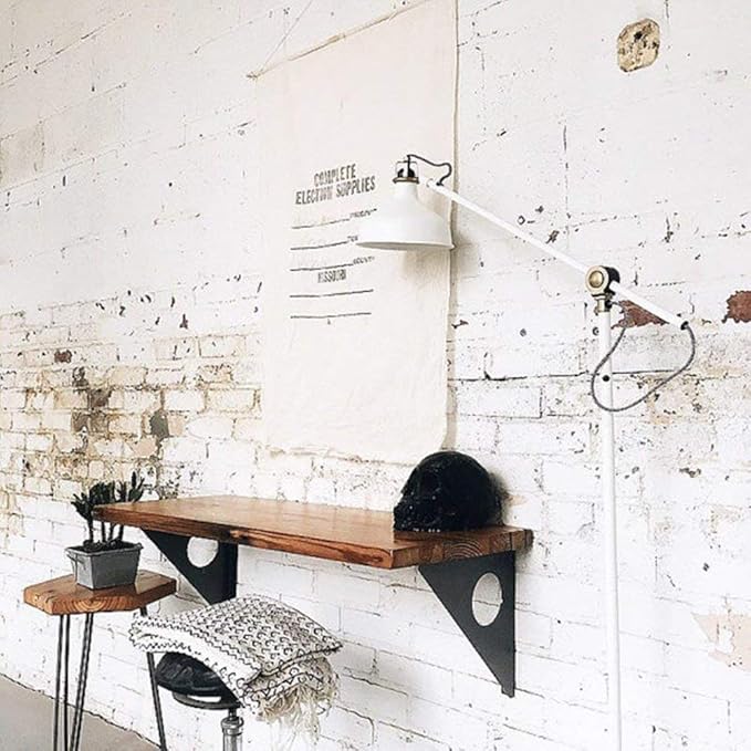 Industrial Rustic Wall-Mounted Table, Dining Table Desk, Pine Wood Wall-Mounted Bar Tables (40"X18")