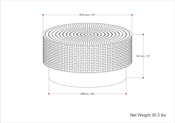 SIMPLIHOME Montrose Metal Coffee Table - 30 inch Wide Solid Iron Round Living Room Table in Antique Gold and Black, Modern Industrial Cocktail Table for Lounge with Hand-Hammered Texture, Assembled