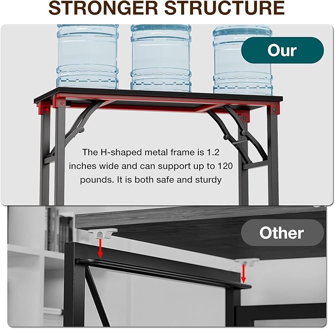 TEMI Small Computer Desk Folding Table - 35.8" Foldable Office Desk, No Assembly, Perfect for Small Spaces in Bedroom, or Apartment, Portable Mini Desk or Study Table Compact Design, Dark Oak