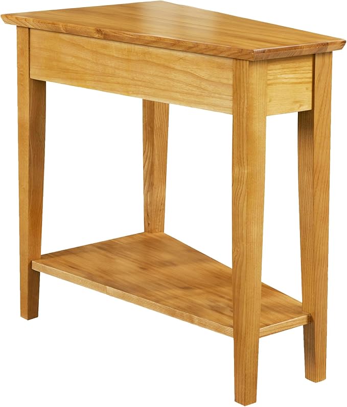 Leick Home 10074-DS Recliner Wedge Side Table with Shelf, Desert Sand