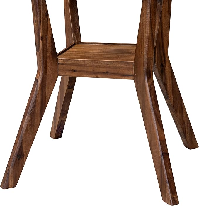 I58-0N-TP - A Wood Kitchen Table with a Round Tabletop and Stylish Pedestal, Antique Walnut Finish.