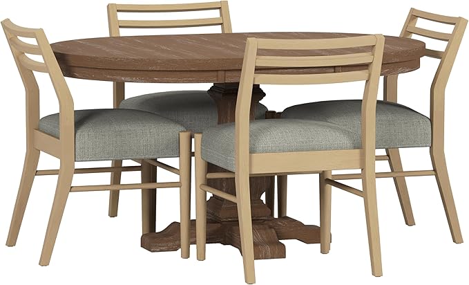Christopher Knight Home Felly Dining Set, 20.25 "W x 24 "D x 34 "H, Natural Brown + Light Ash + Gray