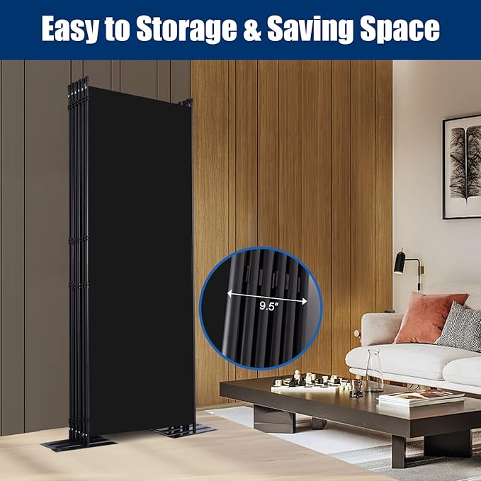 Room Divider 6FT Portable Room Dividers and Folding Privacy Screens, 204'' W Fabric Divider for Room Separation, 6 Panel Partition Room Dividers Freestanding Wall Divider Screen for Dorm Studio Office