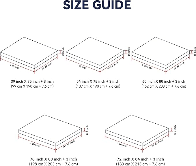 3 Inch White Goose Feather Mattress Topper,Queen Feather Bed Topper,Mattress Cover with Straps,Ultra Soft Pillowtop,100% Organic Cotton Fabric(60”x80”)
