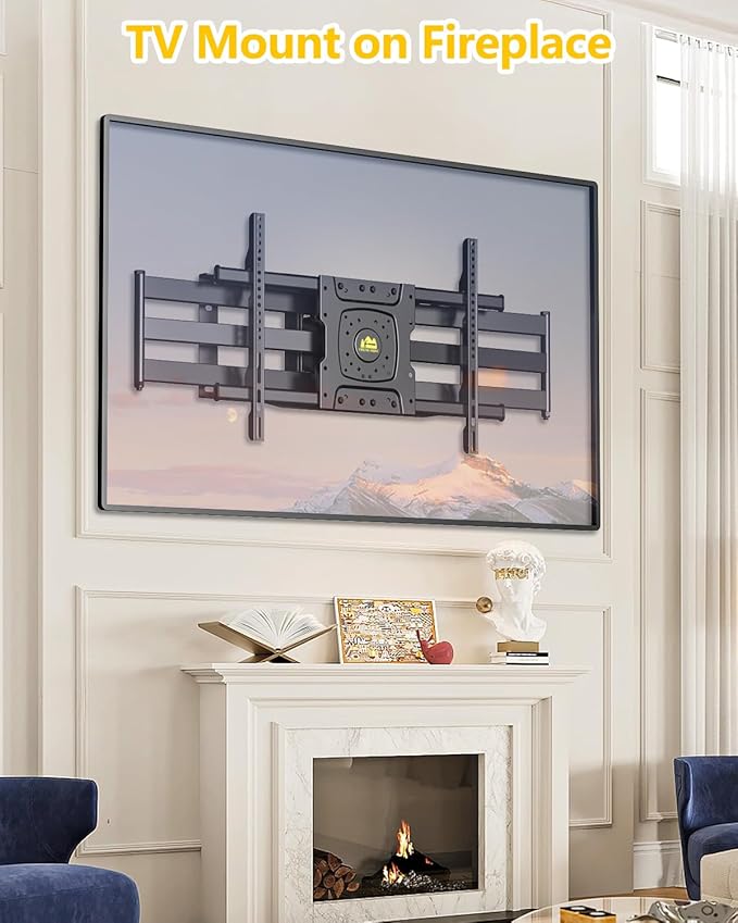 FORGING MOUNT Long Arm TV Wall Mount with 36" Extension Dual Articulating Full Motion TV Mount Bracket for 50"-90" Flat Curved TVs, Easy Install on 16" 24" Studs Max VESA 600x400mm up to 198lbs