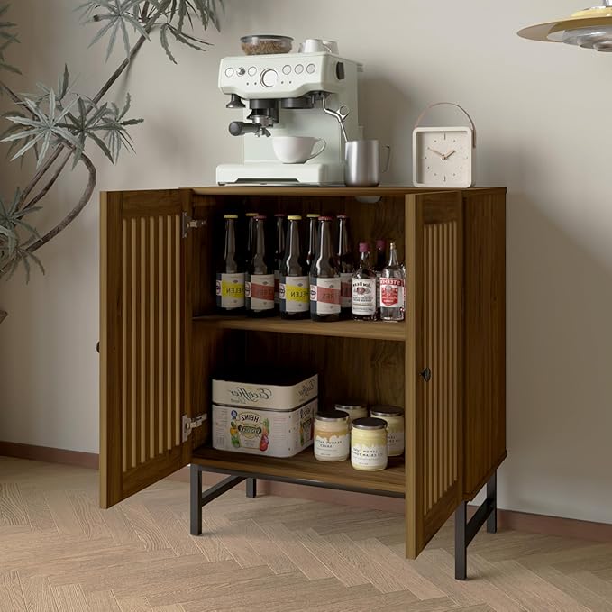 Buffet Storage Cabinet with 2 Doors,Kitchen Sideboard with Storage,Coffee Bar Cabinet for Kitchen,Living Room,Natural