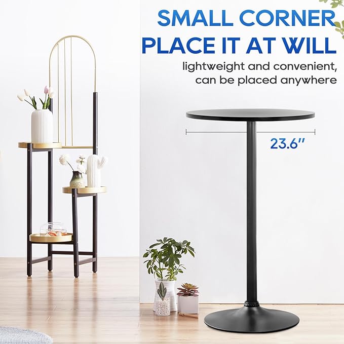 FDW Pub Table 40 Inch Height Cocktail Table Round Bistro Bar Table for Home and Kitchen Dining