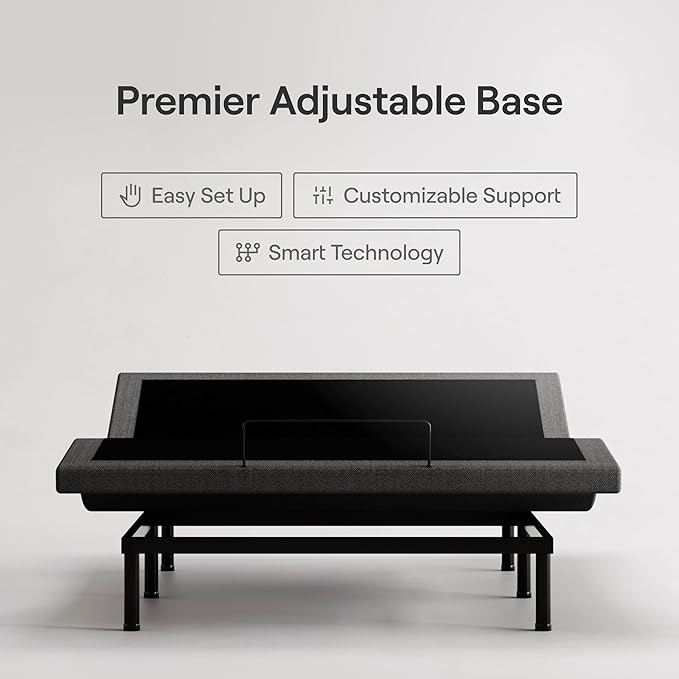 Nectar Full Adjustable Base and 12” Mattress (New Version) - Head & Foot Incline - Medium Firm Memory Foam - Cooling Top Layer - 3 Massage Settings - 365-Night Mattress Trial & Forever Warranty