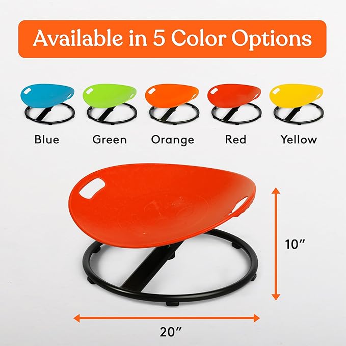 Special Supplies Smile Spinning Chair for Kids- Versatile Kids Sit and Spin Sensory Chair for Training Body Coordination for Playroom, Bedroom, or Nursery (Red)