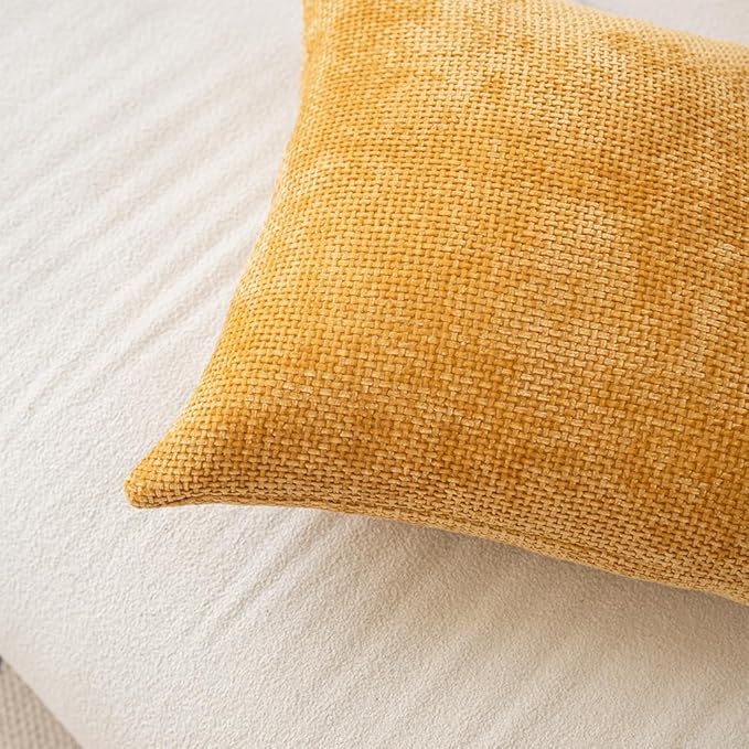 LANANAS Neutral Decorative Throw Pillow Covers 18x18 Inch for Living Room Couch Bed Sofa Farmhouse Boho Home Decor Set of 4 Soft Corduroy Accent Luxury Cushion Cases (Orange Green, 18x18)