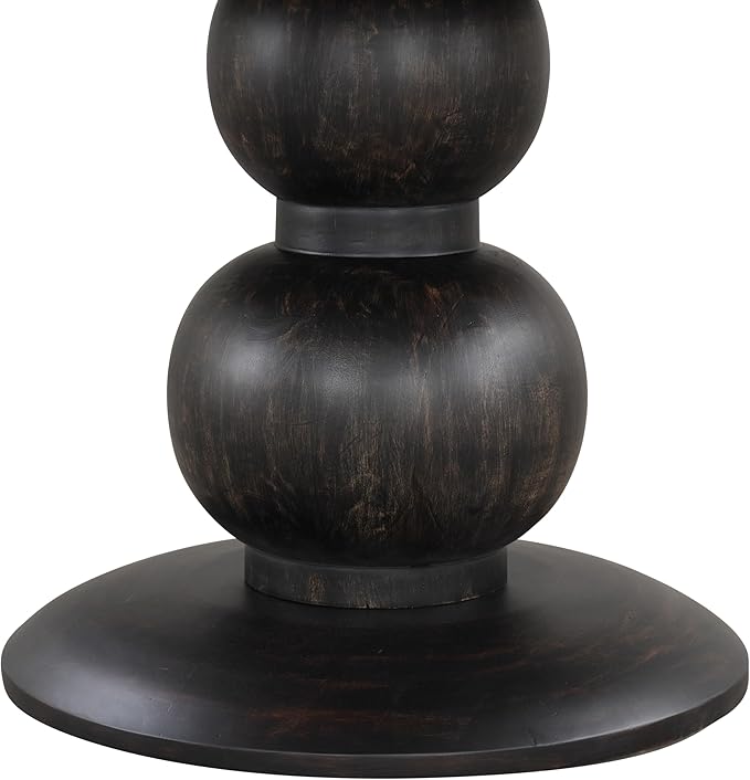 Furniture of America Lioren Modern 54-inch Round Dining Table with Turned Pedestal Base and Two-Tone Design, Seats up to 4 for Home Kitchen, Living Room, Espresso