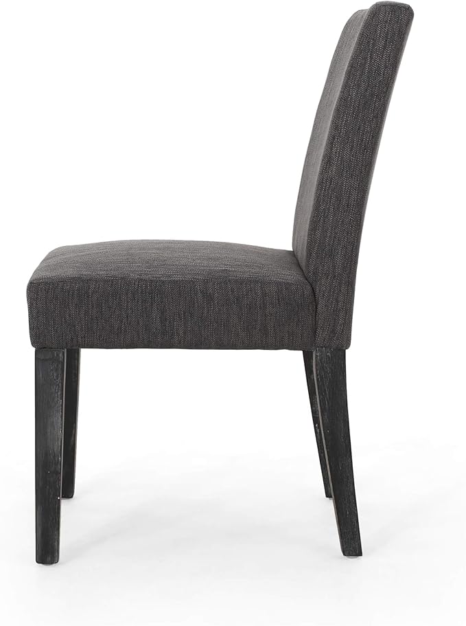 Christopher Knight Home Kuna Contemporary Upholstered Dining Chair (Set of 2), Charcoal + Gray