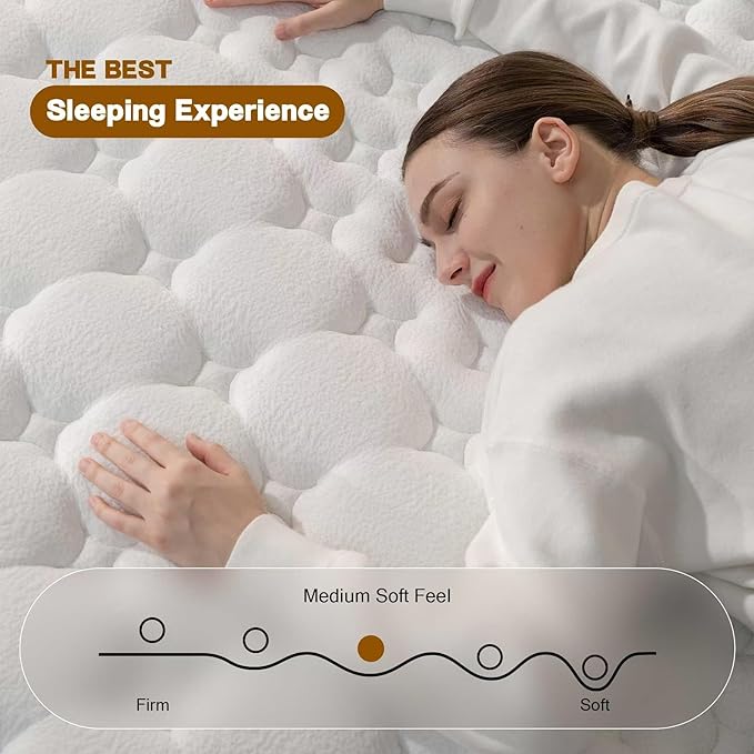 King Size Mattress, 12 Inch Hybrid King Mattress in a Box, Medium Firm Mattresses with Memory Foam & Pocket Springs, Pressure Relief, Cool Fresh Sleep, Enhanced Edge support， 80" x 76"