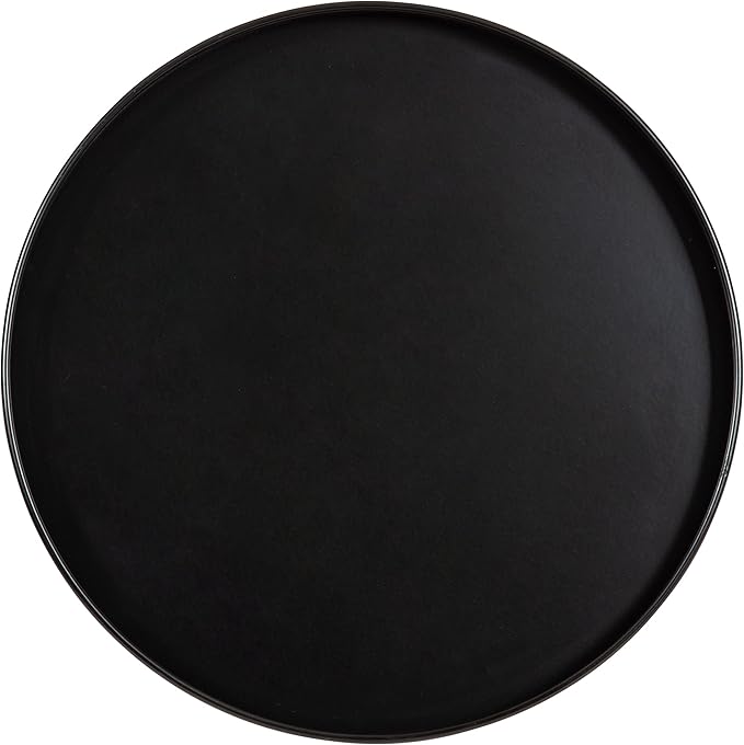 Kate and Laurel Tira Round Side Table, 14 x 14 x 24, Walnut Brown Wood and Black, Decorative Pedestal Style End Table for Use as a Bedroom Nighstand or Living Room Accent