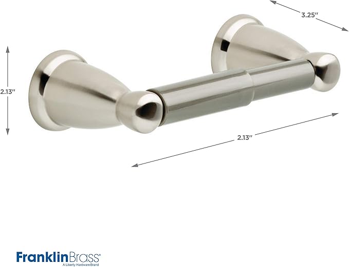 Franklin Brass Kinla 5-Piece Bathroom Set Satin Nickel 18" and 24" Towel Bar Racks, Toilet Paper Holder, Ring, Hook KIN5PC-SN