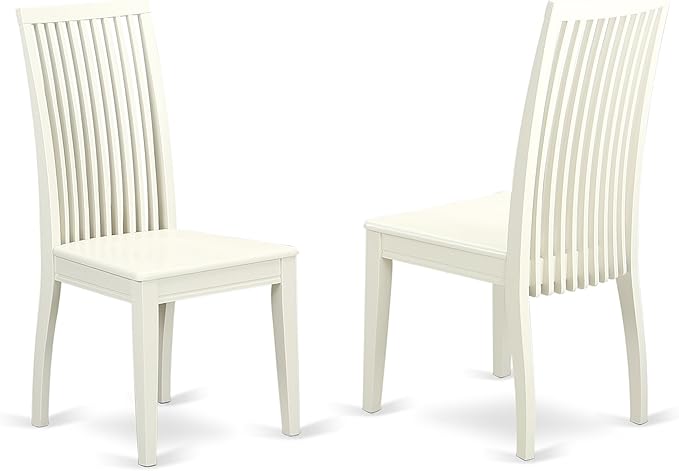 East West Furniture WEIP5-LWH-W 5 Piece Dining Set Includes a Rectangle Dining Table with Butterfly Leaf and 4 Kitchen Chairs, 42x60 Inch, Linen White
