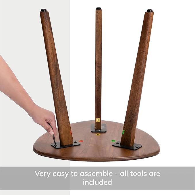 MH London Side Table - Wandsworth Wooden End Table - Exclusively Designed Hand Crafted Large Tables - Contemporary Triangle End Table for Living Room, Bedroom Bedside Tables and Office, Walnut