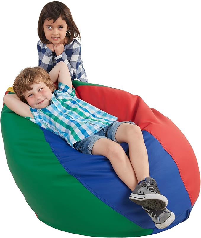 FDP SoftScape Dew Drop Bean Bag Chair with Supportive High-Back Design, For Kids, Teens and Adults, Alternative Seating for Dorms, Schools, Libraries, Daycares or Home - Assorted