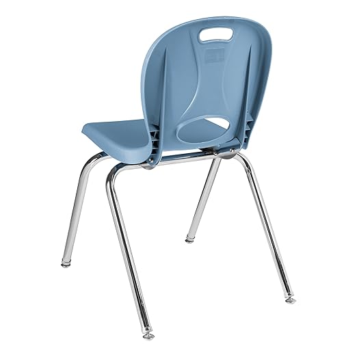 Learniture LNT-116-CSW-SB Learniture Structure Series Stackable School Chairs for Classroom, 16" Seat Height, Blue, Pack of 4