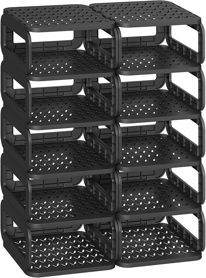 SONGMICS Shoe Rack, Shoe Organizer, 12 Shelves, Shoe Storage, Narrow Shoe Shelf, Open Shelf for Entryway, Living Room, Bathroom, Space-Saving, Ink Black ULPC038B01