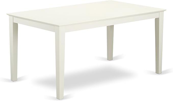 East West Furniture CAIP7-LWH-C 7 Piece Kitchen Table & Chairs Set Consist of a Rectangle Dining Room Table and 6 Linen Fabric Upholstered Dining Chairs, 36x60 Inch, Linen White