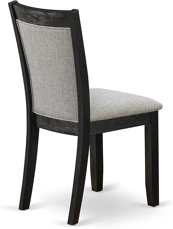 East West Furniture X627MZ606-6 6 Piece Dining Table Set Contains a Rectangle Dining Room Table with X-Legs and 4 Shitake Linen Fabric Parson Chairs with a Bench, 40x72 Inch, Multi-Color
