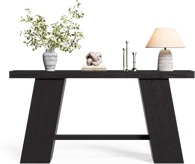 LITTLE TREE 70.8-Inch Long Black Console Table for Entryway, Narrow Modern Sofa Table for Entry, Hallway, Behind Couch, Living Room, Foyer, Entrance, Front Door