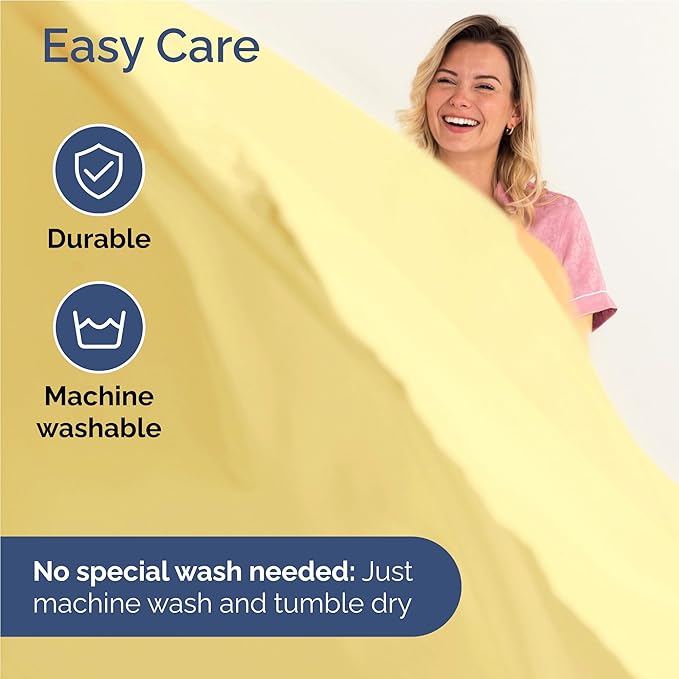 Full Size 4 Piece Sheet Set - Comfy Breathable & Cooling Bed Sheets Set - Hotel Luxury Bedding for Women, Men, Kids, Teens, Boys & Girls - Deep Pockets, Ultra-Soft, Wrinkle Free - Oeko-Tex - Yellow