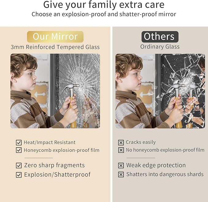 Koonmi Black Wall Mirror for Bathroom, 36x60 Inch Matte Deep Framed Rounded Rectangle Vanity Mirror for Farmhouse Living Room, Tempered Glass, Anti-Rust, Vertically or Horizontally