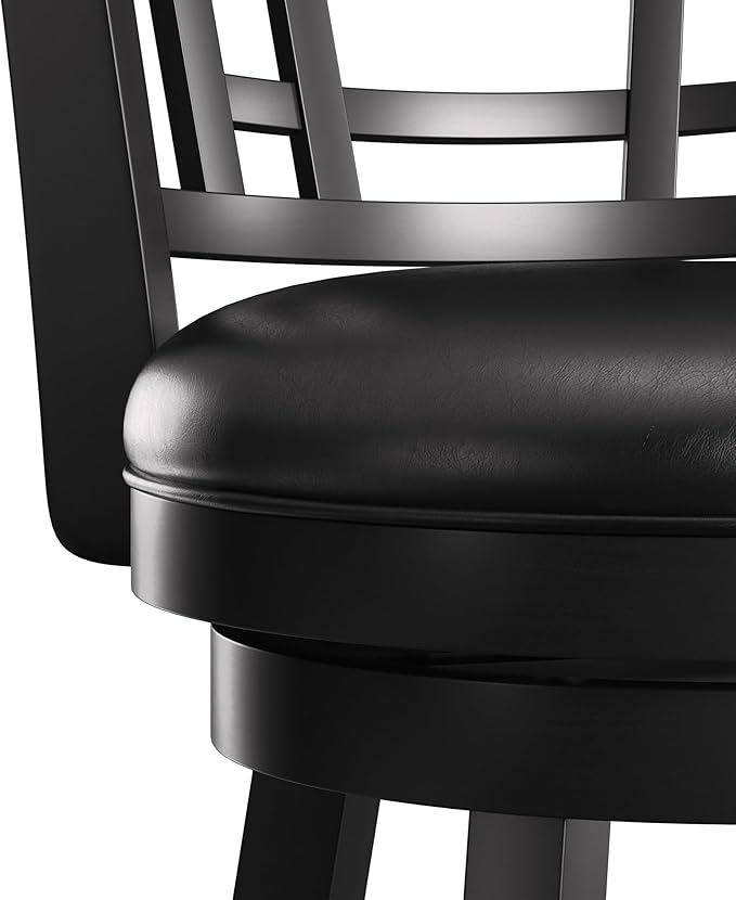 Hillsdale Fairfox Swivel Stool with Rectangular Lattice Back, Counter Height, Black