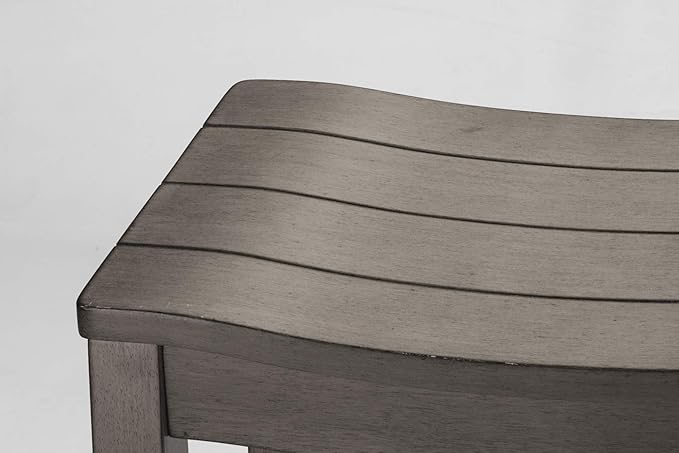 Hillsdale Furniture Fiddler Backless Saddle Bar Stool, Aged Gray