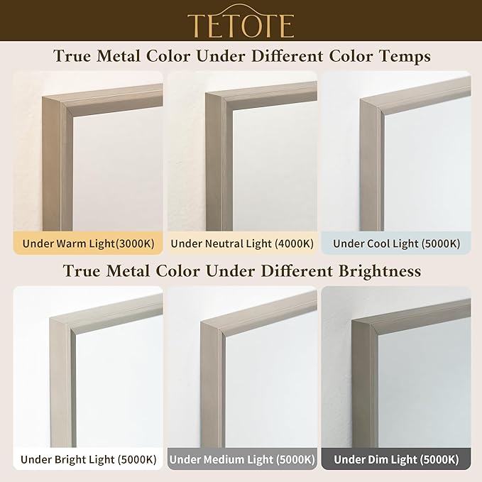 TETOTE Brushed Nickel Bathroom Mirror for Over Sink 40" x 30" Brushed Nickel Beveled Framed Rectangle Vanity Mirror for Bathroom, Bedroom, Entryway, Living Room, Tempered Glass, Stronger Frame