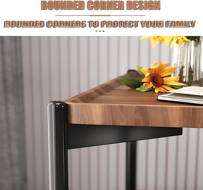 Solid Wood Nightstand with 2-Tier Storage Shelf - Versatile Bedside Table, Sofa Side Desk & Compact Coffee Table for Small Spaces, Space-Saving Design for Living Room/Bedroom (Walnut Finish)
