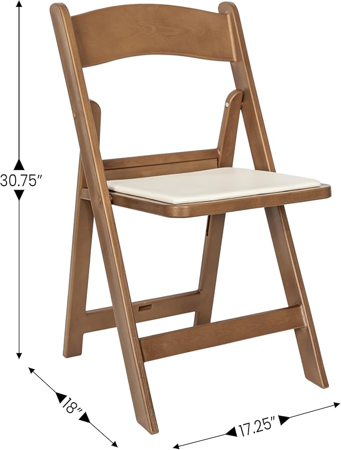 Flash Furniture Hercules Folding Resin– 2 Pack 800LB Weight Capacity Event Chair, Set of 2, Chestnut