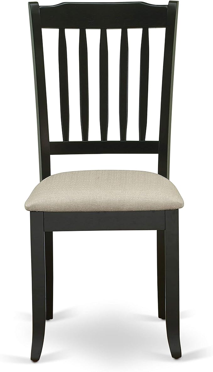 East West Furniture LGDA5-BLK-C 5 Piece Dinette Set Includes a Rectangle Dining Room Table with Butterfly Leaf and 4 Linen Fabric Upholstered Dining Chairs, 42x84 Inch, Black