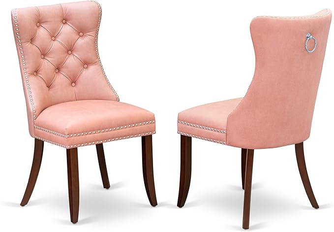 East West Furniture DODA5-MAH-23 5 Piece Dining Room Set Consists of a Rectangle Wooden Table with Butterfly Leaf and 4 Polyester Fabric Upholstered Chairs, 42x78 Inch, Mahogany