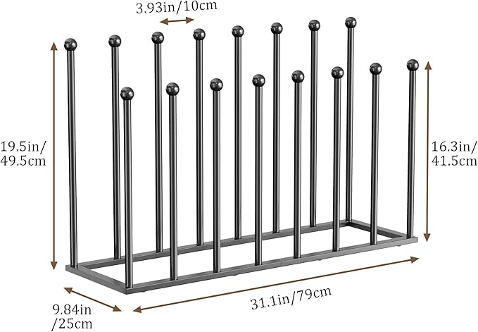 pickpiff Free Standing Shoe Racks - 19.5 Inches Boot Rack Organizer Tall Boots for 8 Pairs, Black Metal Boot Rack Organizer Tall Boots for Dorm Room, Closet, Entryway, Bedroom, Patio Outdoor, Hallway