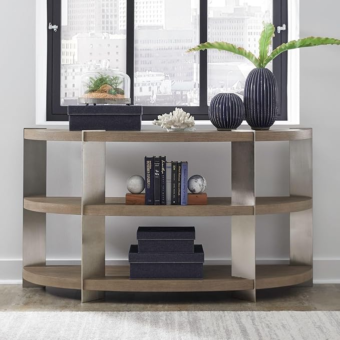 Liberty Furniture Harlow Living Room Sofa Table - Sandstone & Satin Nickel