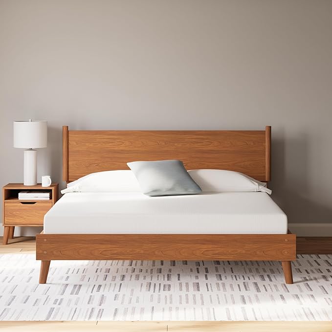 Signature Design by Ashley King Size Chime 8 Inch Medium Firm Gel Memory Foam Mattress with Green Tea & Charcoal Extract, Fiberglass Free, Mattress In A Box