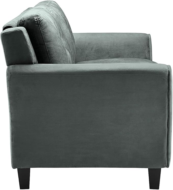 Lifestyle Solutions Harrington Loveseat, Dark Grey